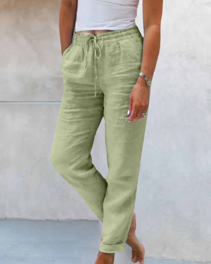 Recka | Damenhose Bequeme Freizeithose mit Kordelzug