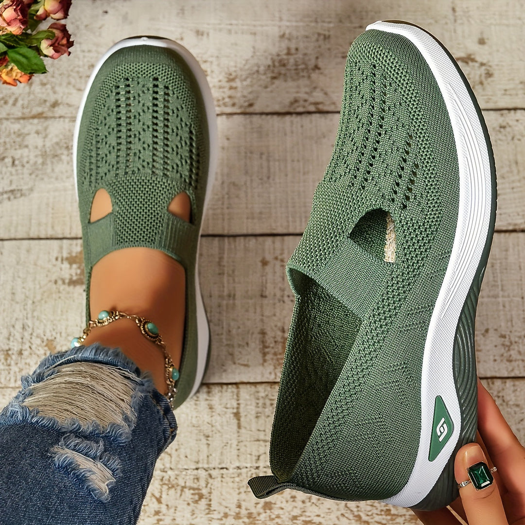 Lena | Damen Slip-on Sneaker Leicht Atmungsaktiv Bequeme Walkingschuhe