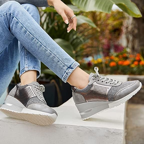 Kidda | Damen Sneaker Keilabsatz Schnürung Komfort Alltag