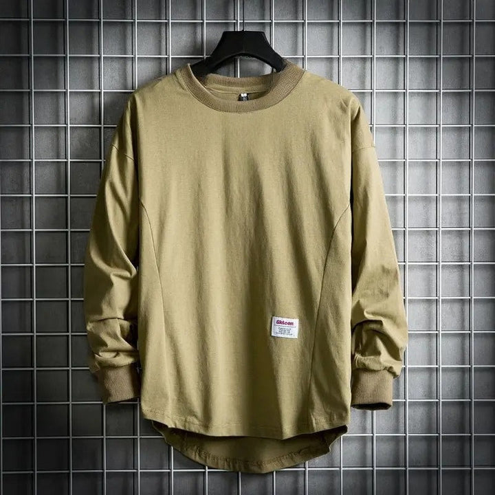 Leon | Herren Oversized Longsleeve Rundhals Langarm Basic