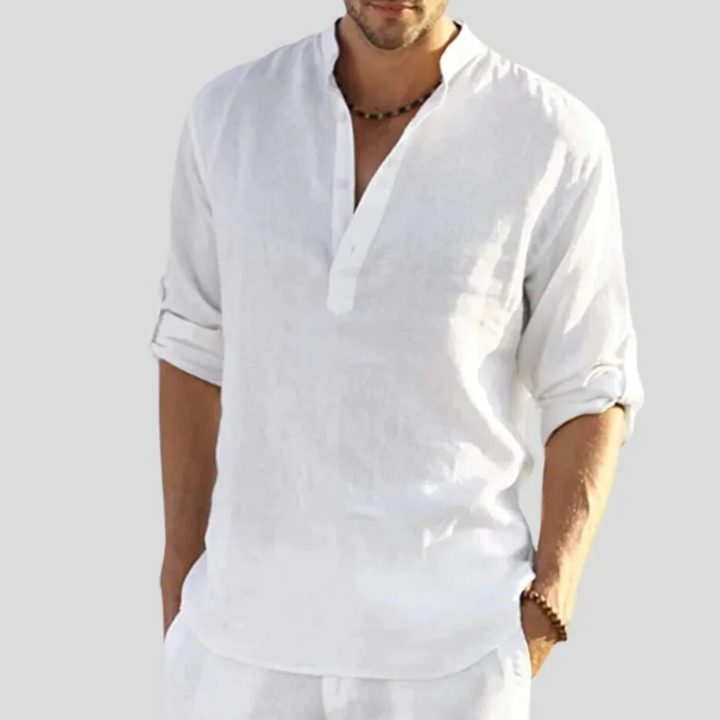Sed | Herren hemd V-Ausschnitt Henley Kurzarm Casual