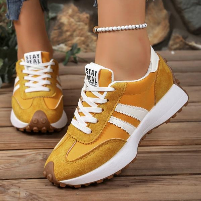 Remy | Damen Retro Sneaker Plateau Wildleder Laufschuhe