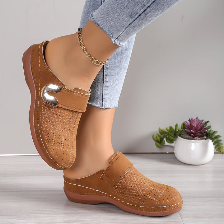 Nora | Damen Mule Slipper Geschlossene Zehe Flacher Komfortschuh
