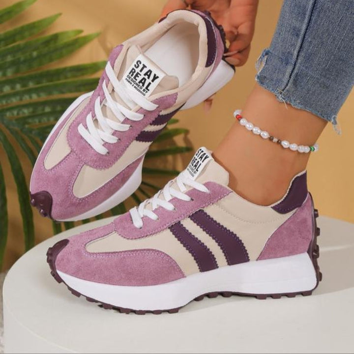 Remy | Damen Retro Sneaker Plateau Wildleder Laufschuhe