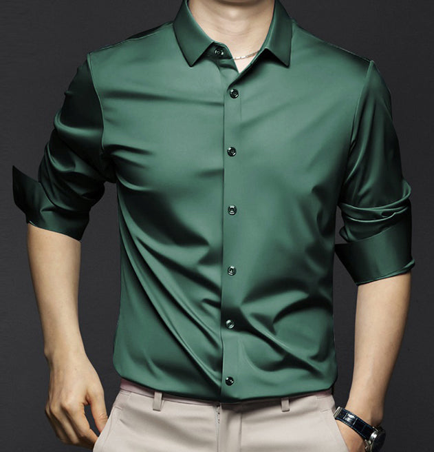 Adrian | Herren Satin Hemd Langarm Slim Fit Elegant