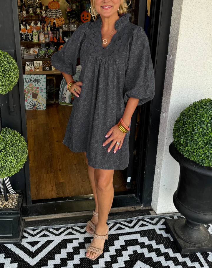 Lena | Damen Sommerkleid Kurzarm V-Ausschnitt Volant Mini