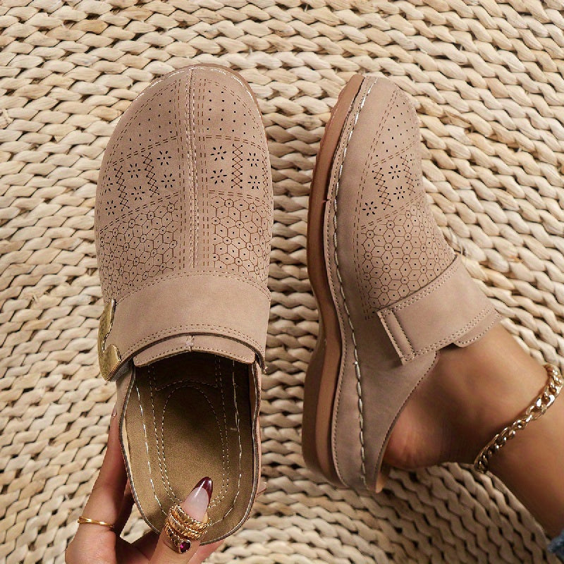 Nora | Damen Mule Slipper Geschlossene Zehe Flacher Komfortschuh