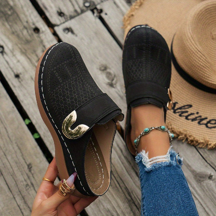 Nora | Damen Mule Slipper Geschlossene Zehe Flacher Komfortschuh