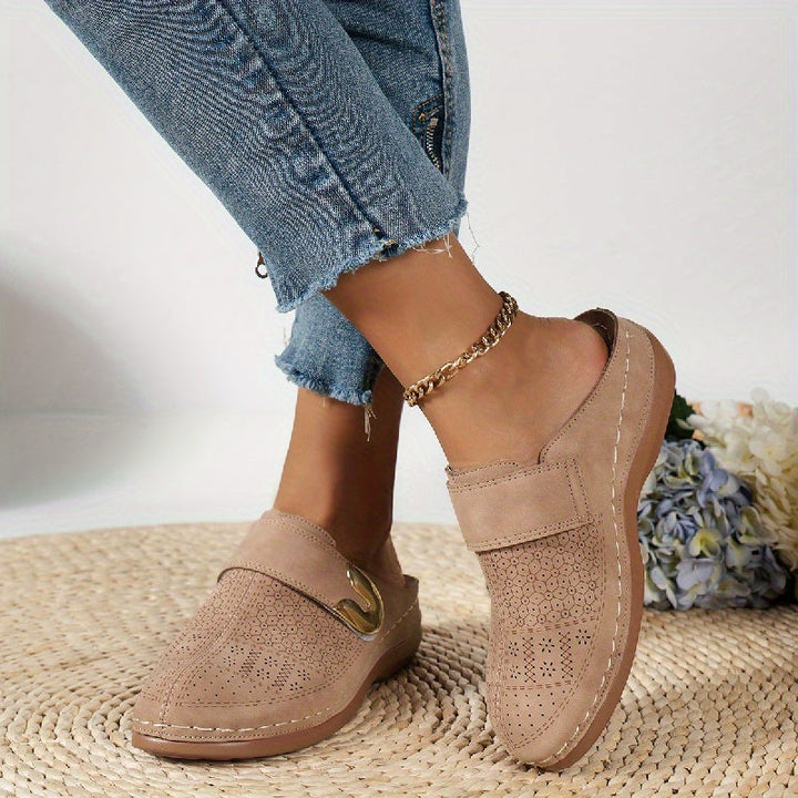 Nora | Damen Mule Slipper Geschlossene Zehe Flacher Komfortschuh