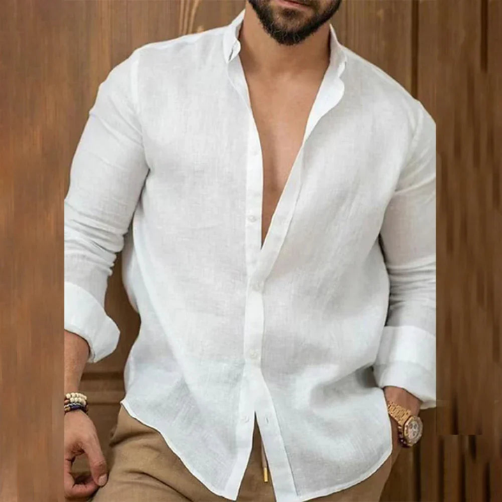 Ivon | Herren hemd Stehkragen Langarm Slim Fit