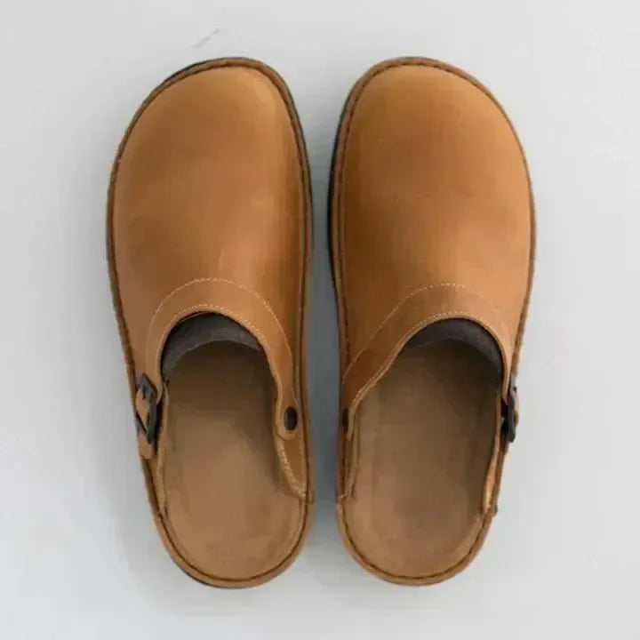 Bruno | Herren Clogs mit Schnalle Leder-Optik Hausschuhe