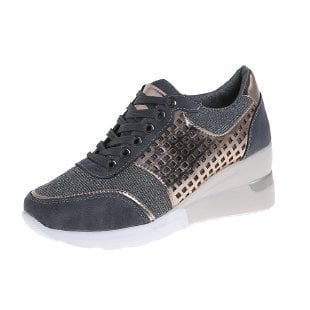 Kidda | Damen Sneaker Keilabsatz Schnürung Komfort Alltag