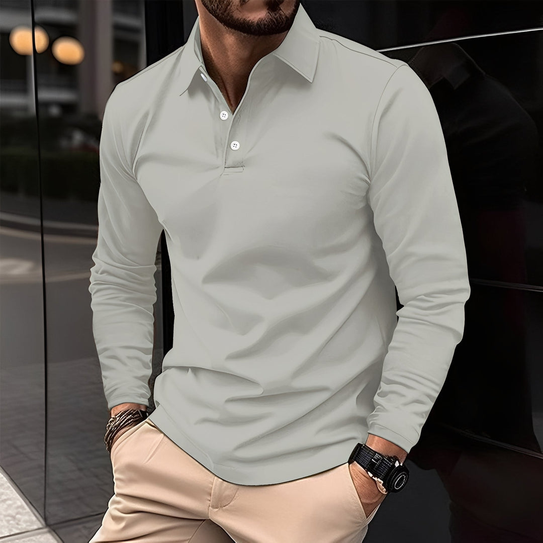 Colex | Herren Poloshirt Langarm Slim Fit Klassisches Polo