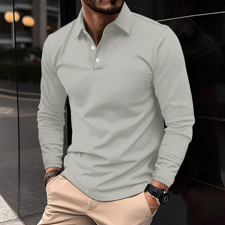 Colex | Herren Poloshirt Langarm Slim Fit Klassisches Polo