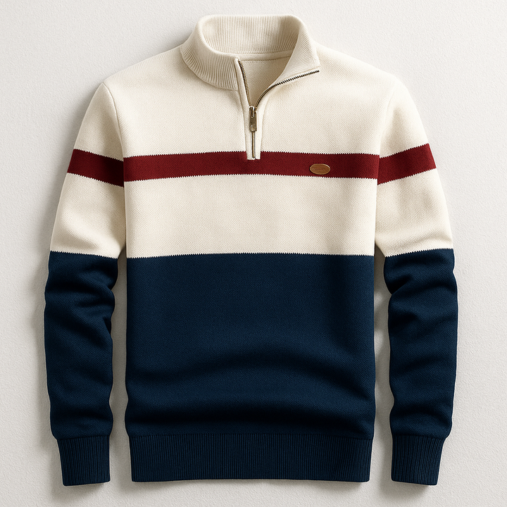 Elton | Herren-Pullover mit halbem Reißverschluss