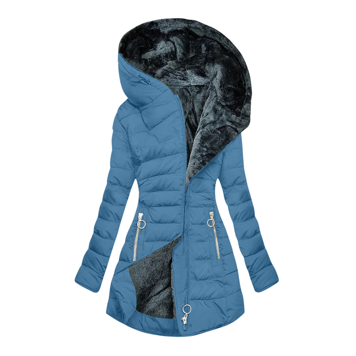 Welmara | Damen Steppjacke mit Kapuze Winterjacke - Black - Image 7