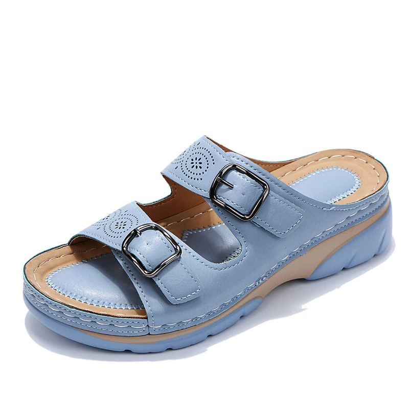 Vera | Damen Sandalen mit Schnalle Plateau Komfort-Sandalen