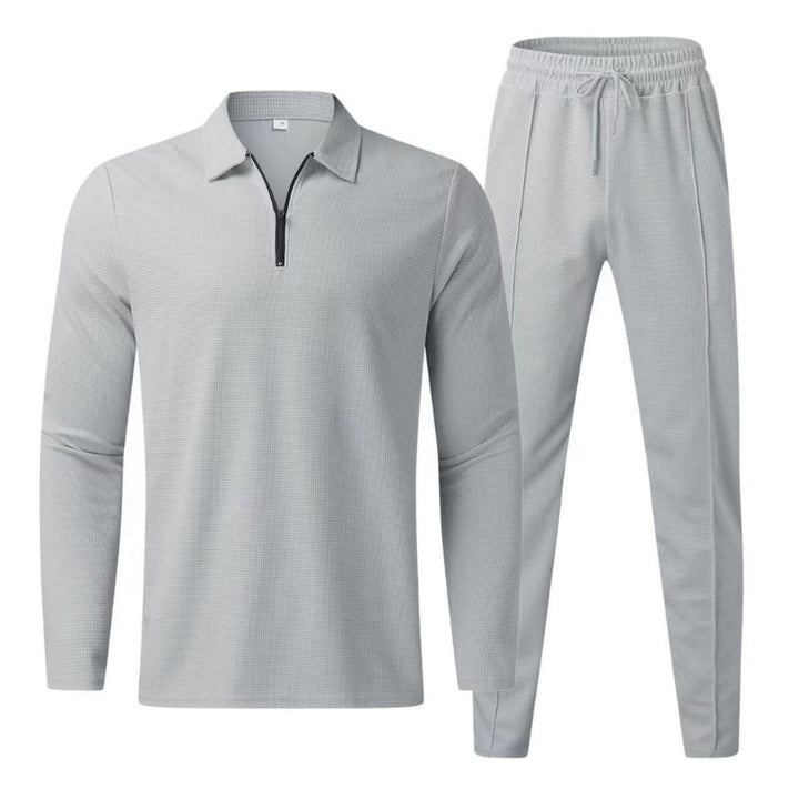 Luca | Herren Strick Set 2-teilig Polo Zip Pullover Jogger Hose