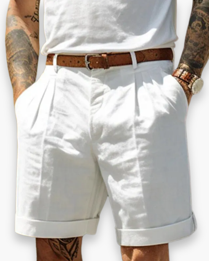 Leon | Herren Chino Shorts Pleated Bermuda Sommerhose Herren