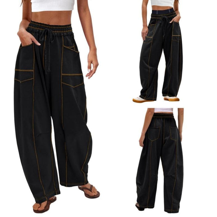 Zara | Damen Cargo Hose Weit High Waist Loose Fit Freizeithose