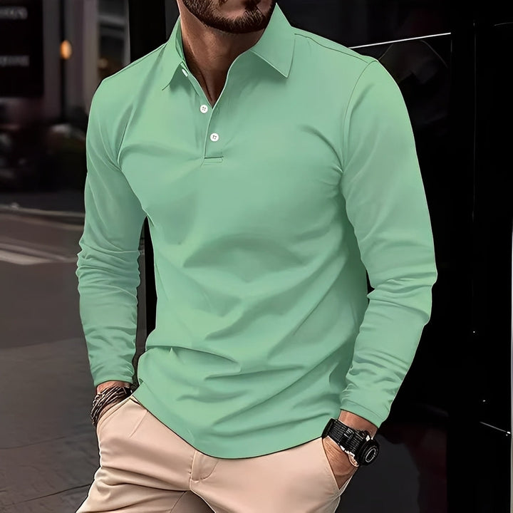 Colex | Herren Poloshirt Langarm Slim Fit Klassisches Polo