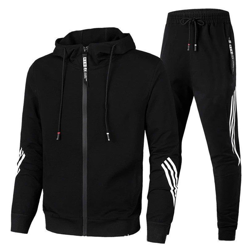 Daan | Herren Trainingsanzug Kapuzenjacke Jogger Streifen