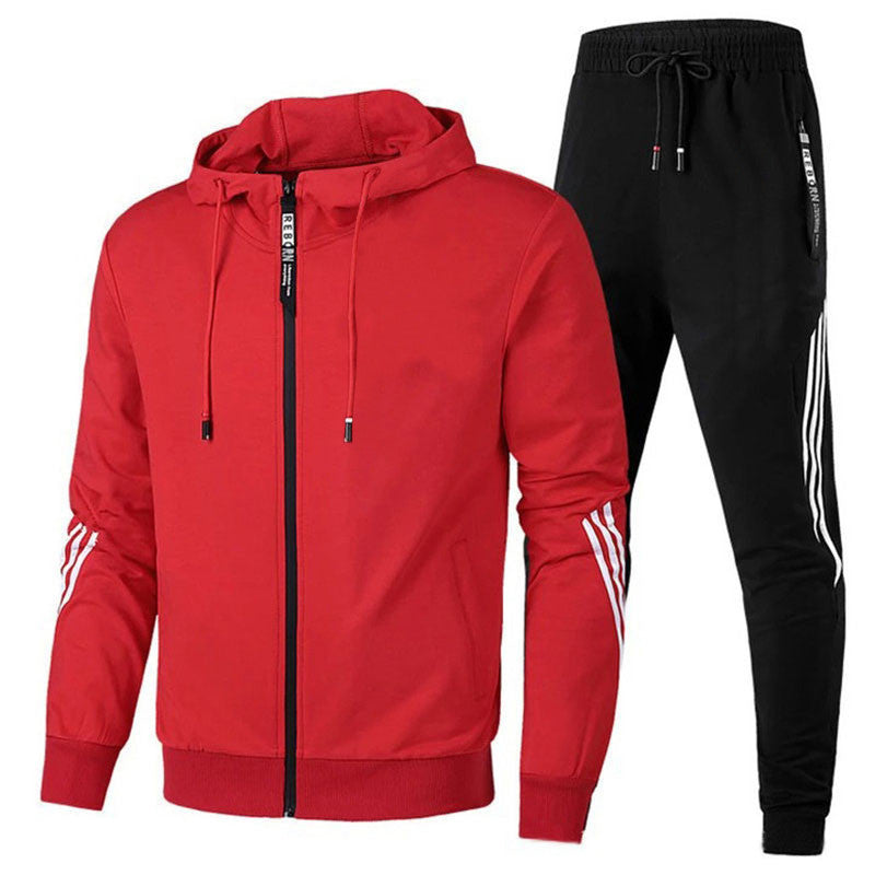 Daan | Herren Trainingsanzug Kapuzenjacke Jogger Streifen