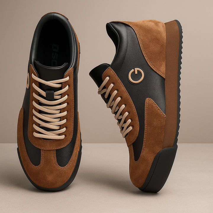 Grano | Herren Retro Sneaker Wildleder Leder Farbblock