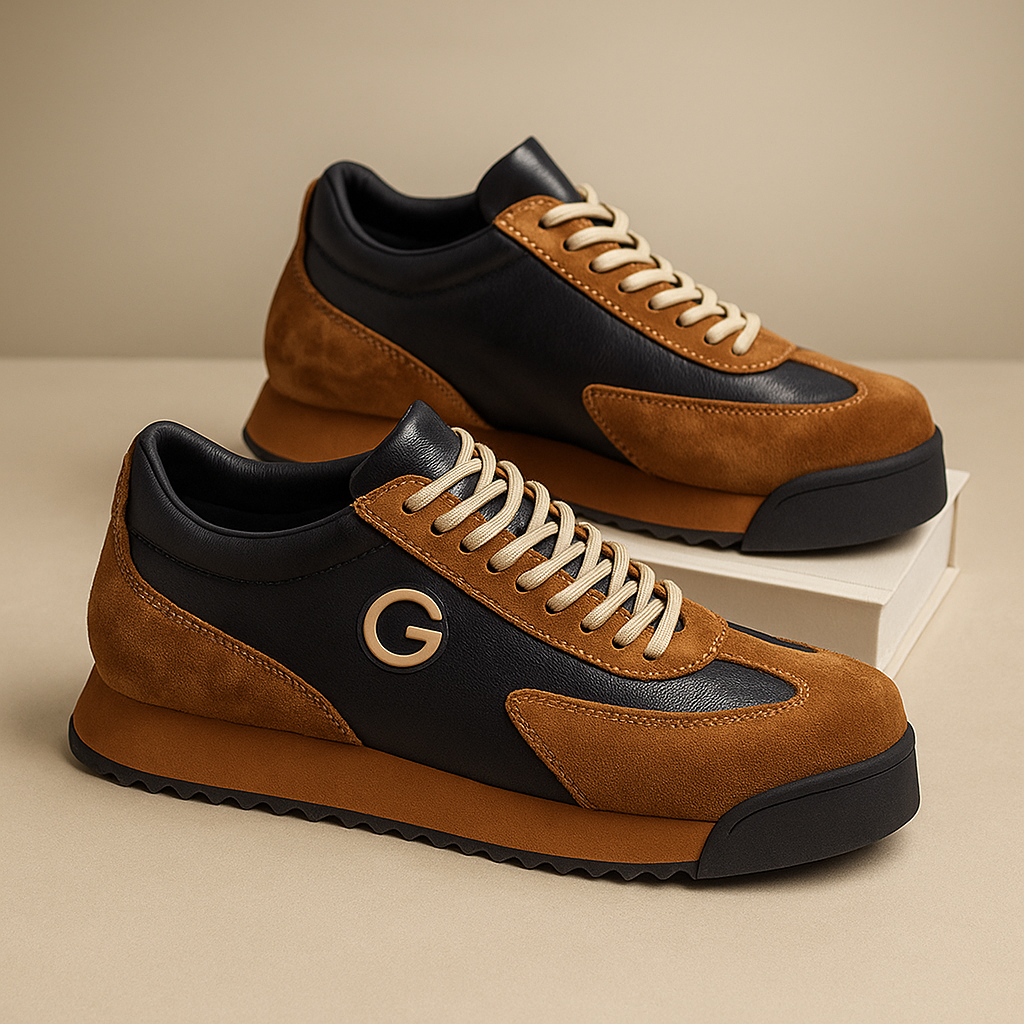 Grano | Herren Retro Sneaker Wildleder Leder Farbblock
