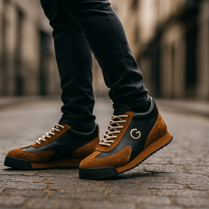 Grano | Herren Retro Sneaker Wildleder Leder Farbblock