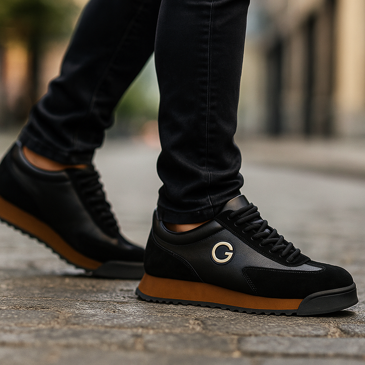 Grano | Herren Retro Sneaker Wildleder Leder Farbblock