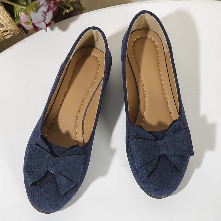 Zella | Damen Ballerinas mit Schleife Wildleder-Optik