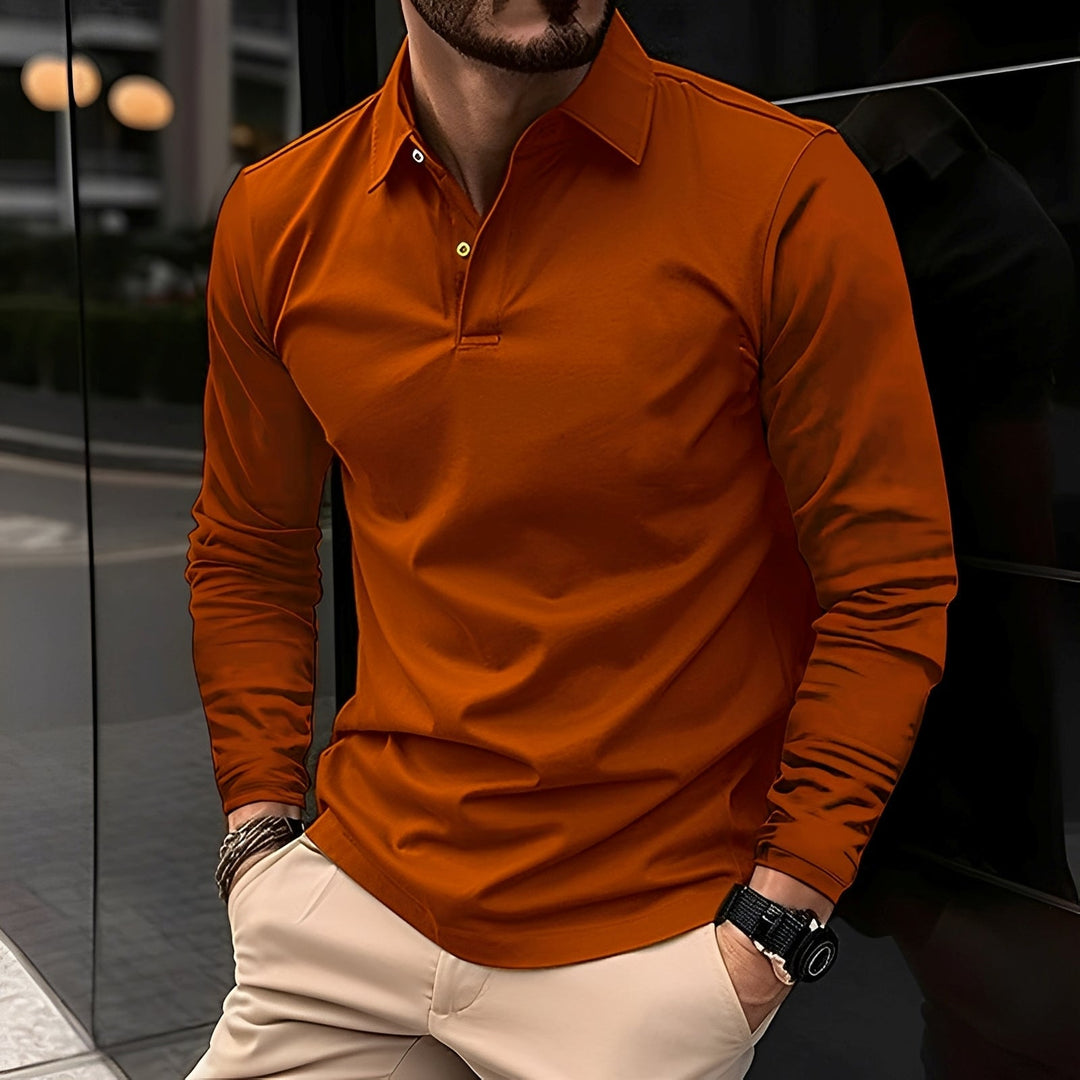 Colex | Herren Poloshirt Langarm Slim Fit Klassisches Polo