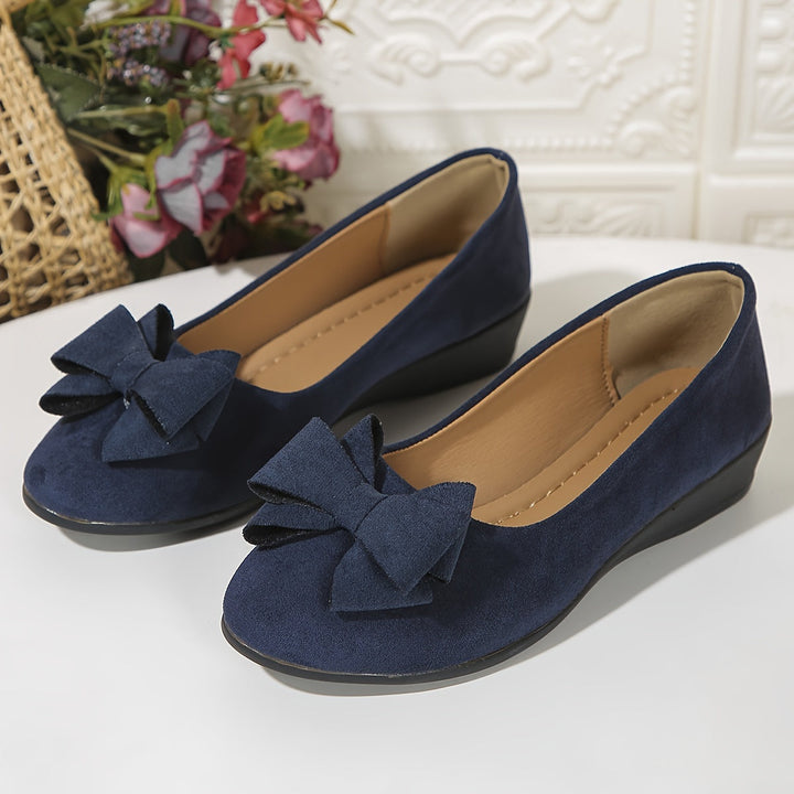 Zella | Damen Ballerinas mit Schleife Wildleder-Optik