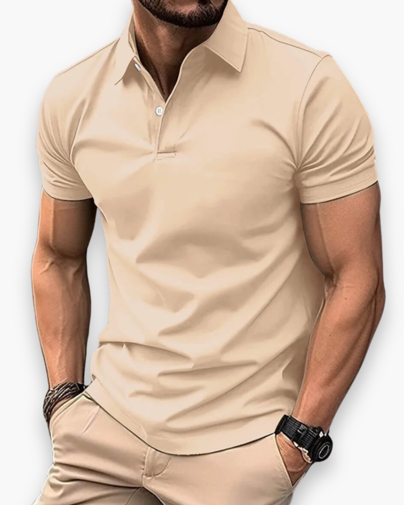 Collo | Herren Kurzarm Poloshirt Slim Fit Einfarbig Sportpolo