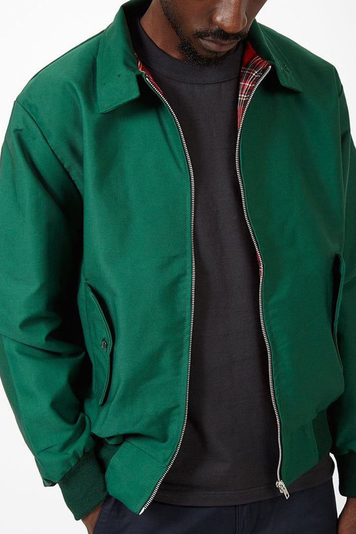 Rex | Herren Harrington Jacke Klassisch Zipper Tartan-Futter