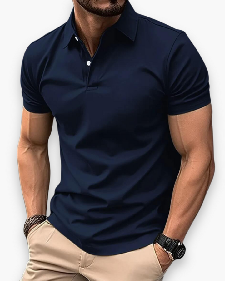 Collo | Herren Kurzarm Poloshirt Slim Fit Einfarbig Sportpolo