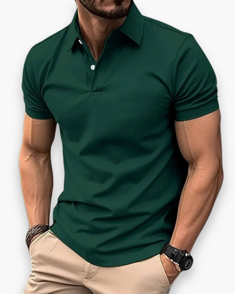 Collo | Herren Kurzarm Poloshirt Slim Fit Einfarbig Sportpolo
