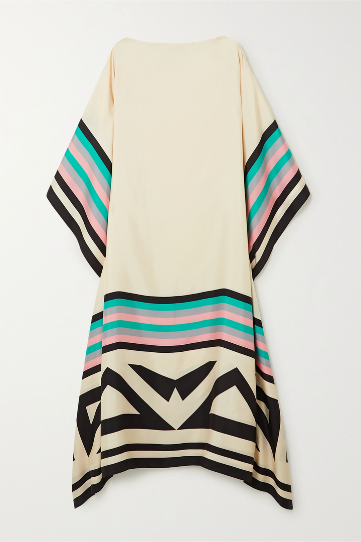 Vivienne | Damen Kaftan Kleid Fledermausärmel Colorblock Maxi