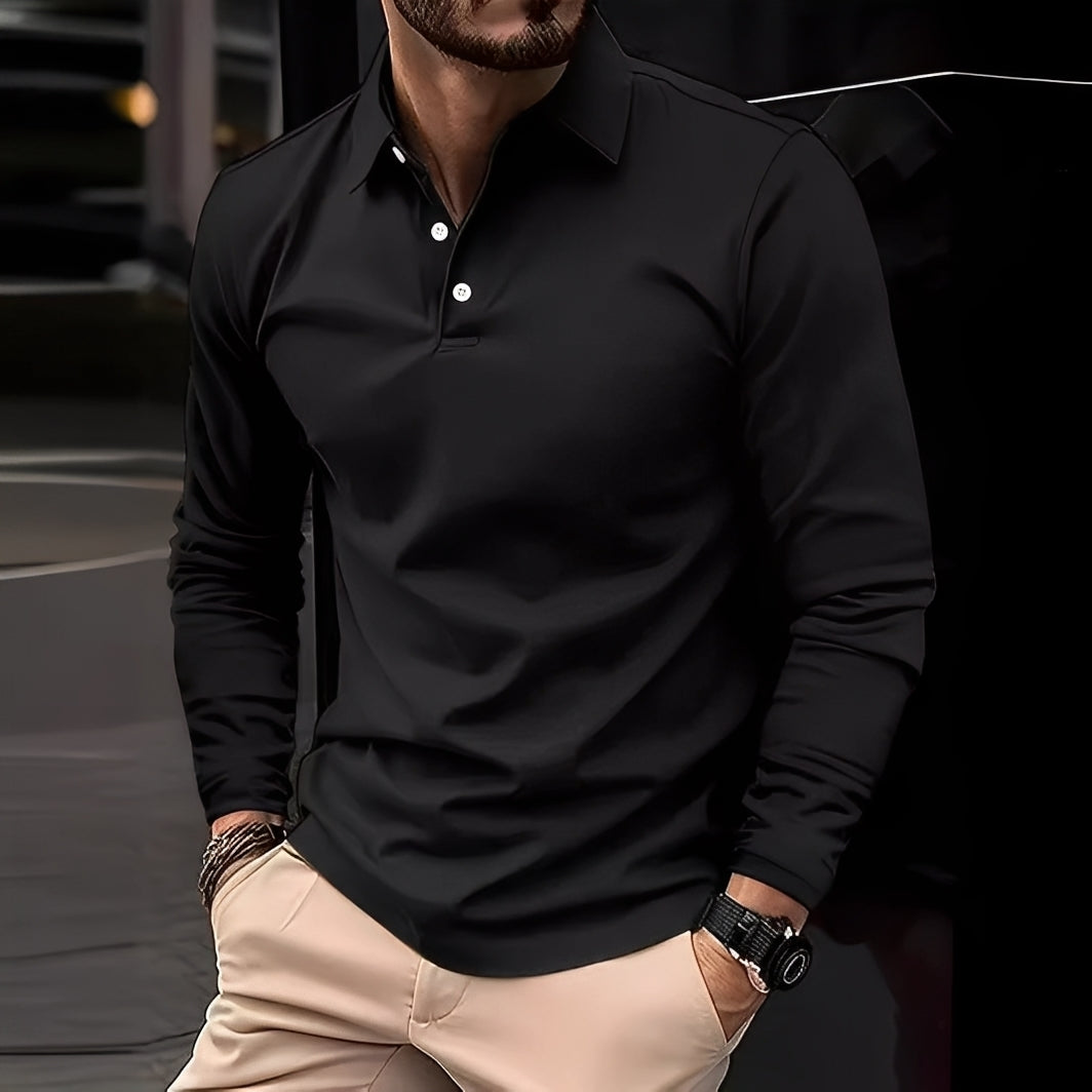 Colex | Herren Poloshirt Langarm Slim Fit Klassisches Polo