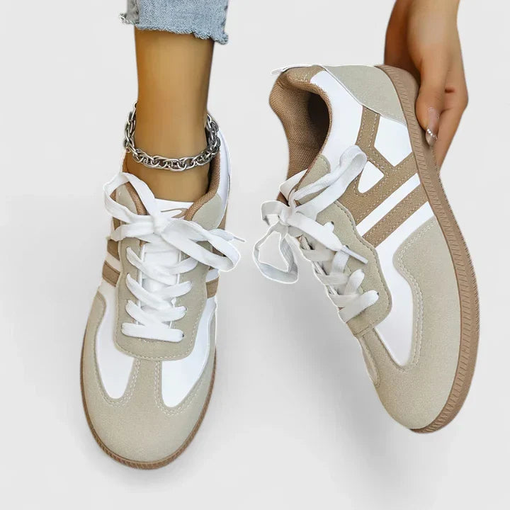 Mila | Damen Retro Sneaker Schnürschuh Freizeitschuh Plateau