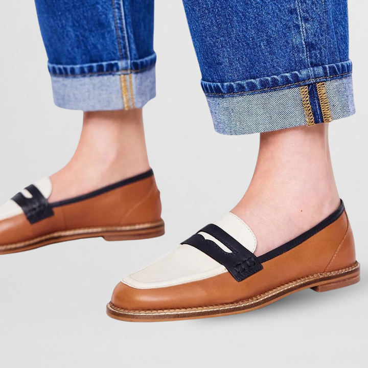 Clara | Damen Loafer Blockfarben Flache Slipper Bunt