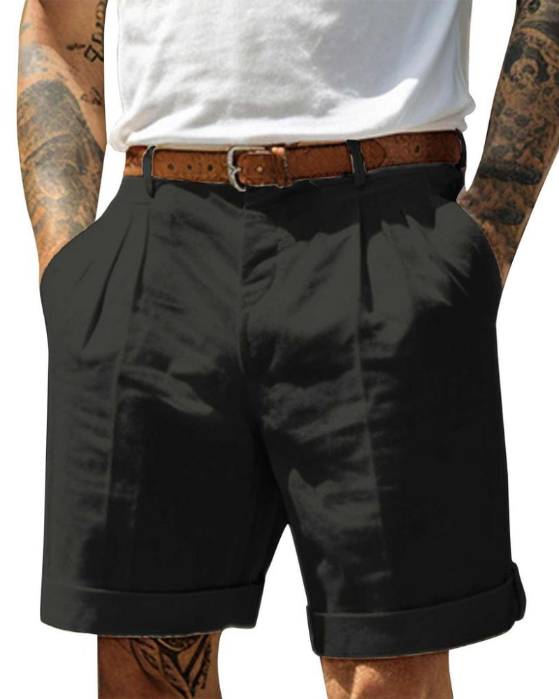 Leon | Herren Chino Shorts Pleated Bermuda Sommerhose Herren