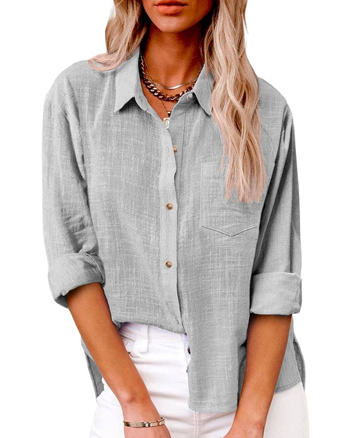 Java | Damen hemd Loose Fit Langarm Freizeithemd