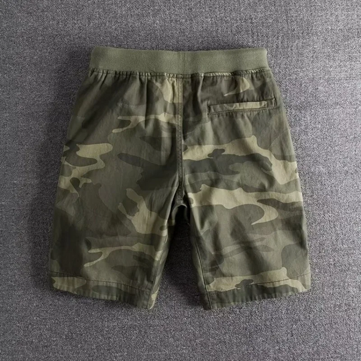 Dax | Herren Camo-Shorts Elastikbund Kurze Hose Sommer