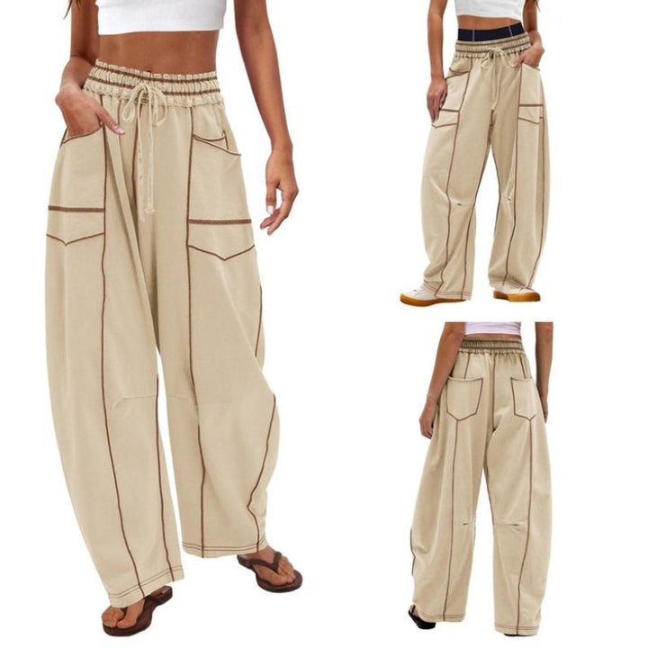 Zara | Damen Cargo Hose Weit High Waist Loose Fit Freizeithose