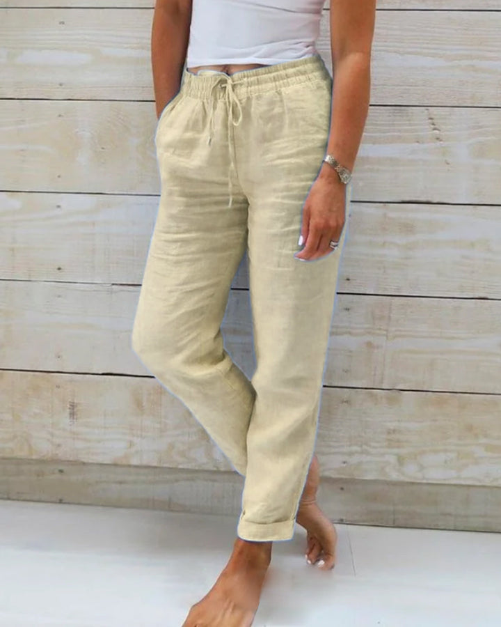 Recka | Damenhose Bequeme Freizeithose mit Kordelzug
