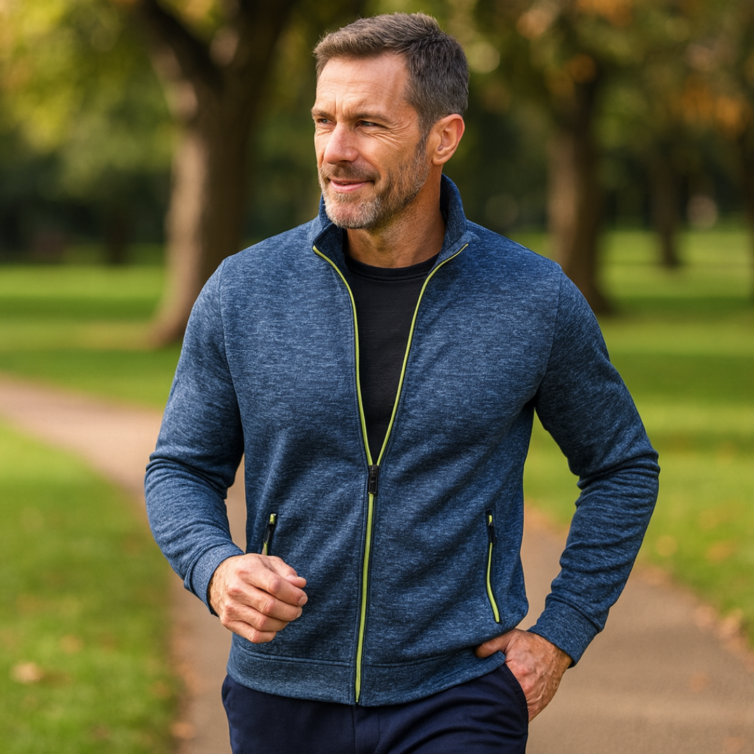 Jonas | Herren Sweatjacke Stehkragen Vollreißverschluss Melange