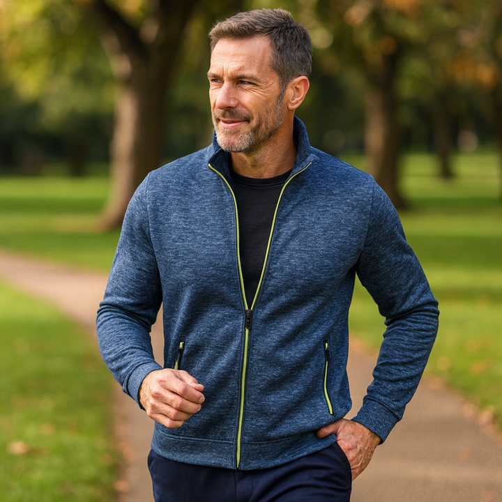 Jonas | Herren Sweatjacke Stehkragen Vollreißverschluss Melange