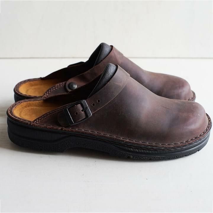 Bruno | Herren Clogs mit Schnalle Leder-Optik Hausschuhe